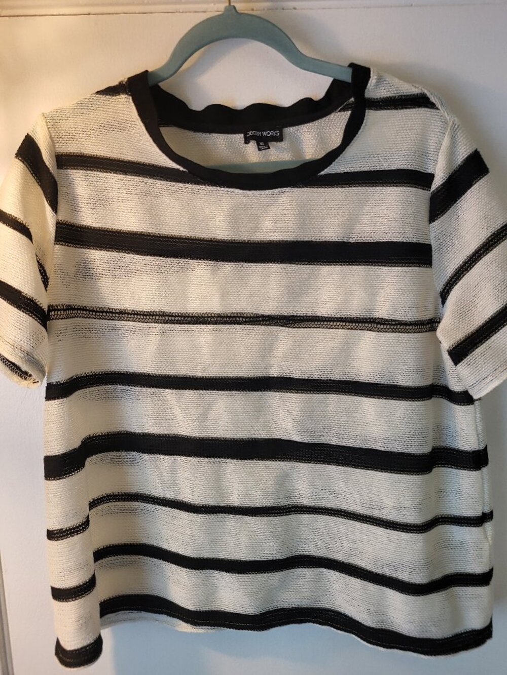 Woven, sheer striped shirt XL